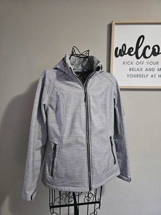 Free Country Jackets & Blazers - Free Country Women's Heather Gray Hooded Performance Jacket
